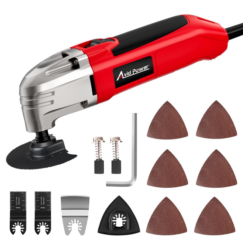 AVID POWER Oscillating Tool, 22000 OPM Electric Oscillating Multi Tool with 3Oscillation Angle, Cutting, Sanding, Grinding, Scraping, 11 Accessories & Universal Interface - Image 1